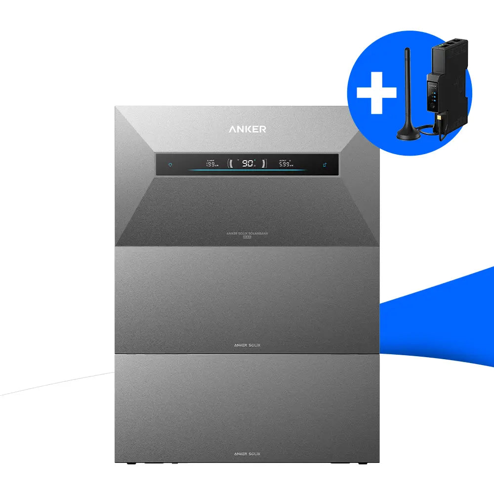 Anker Solix Solarbank Max AE111 Stromspeicher 21 kWh mit 2 Erweiterungsmodulen