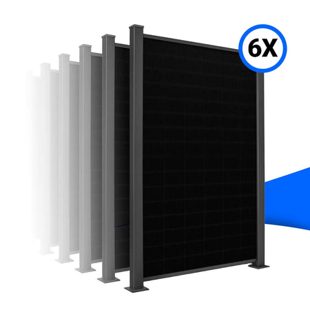 Solarzaun-Montageset für 6 Module Hochkant Mauerwerksaufsatz