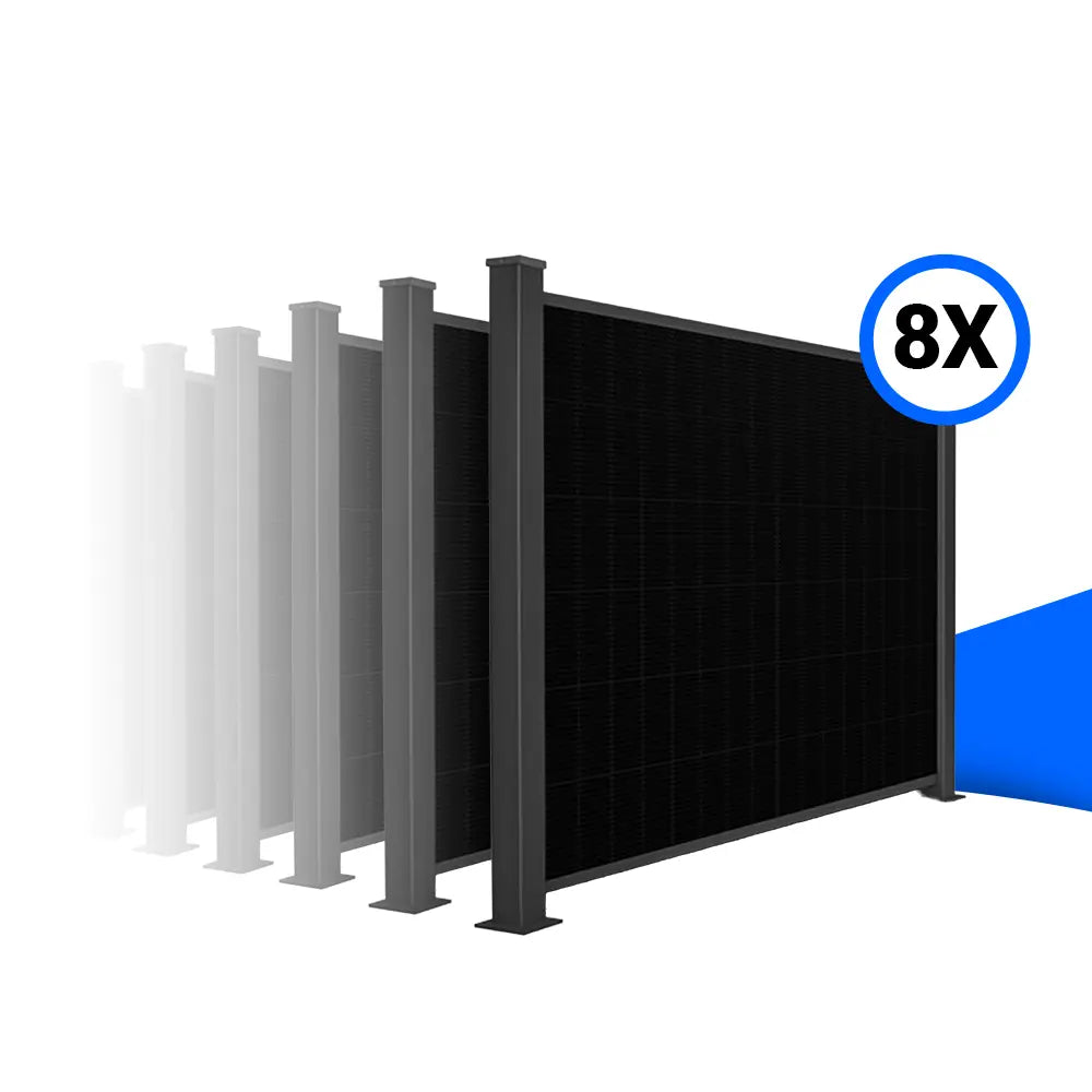 Solarzaun-Montageset für 8 Module Quermontage Mauerwerksaufsatz