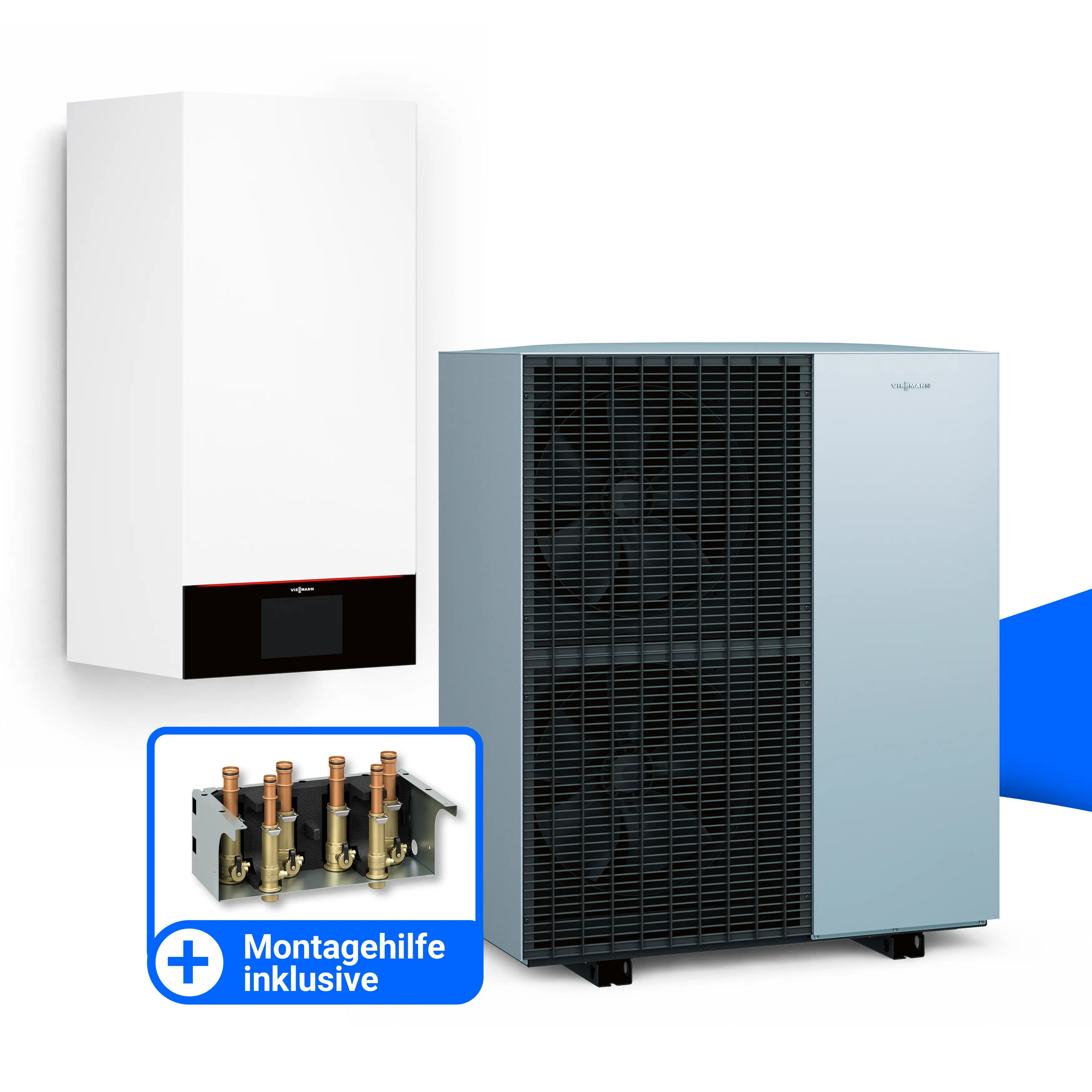 Die Viessmann Vitocal 150-A Modular A10 400V V101 ist eine leistungsstarke Luft/Wasser-Wärmepumpe in Monoblock-Ausführung für den Heiz-, Kühl- und Warmwasserbetrieb.