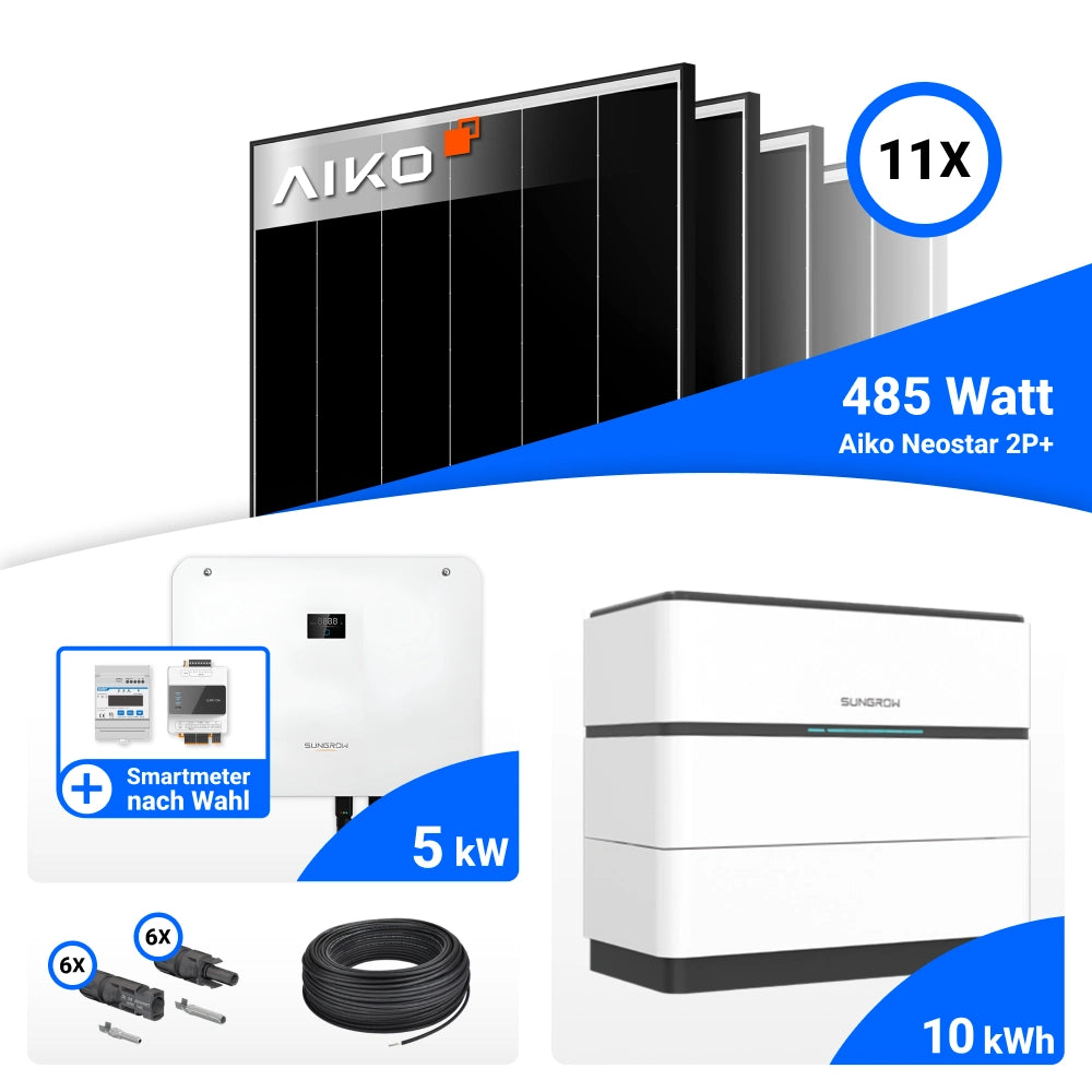 Übersicht Solaranlage 5 kWp mit Sungrow SH5T und Speicher