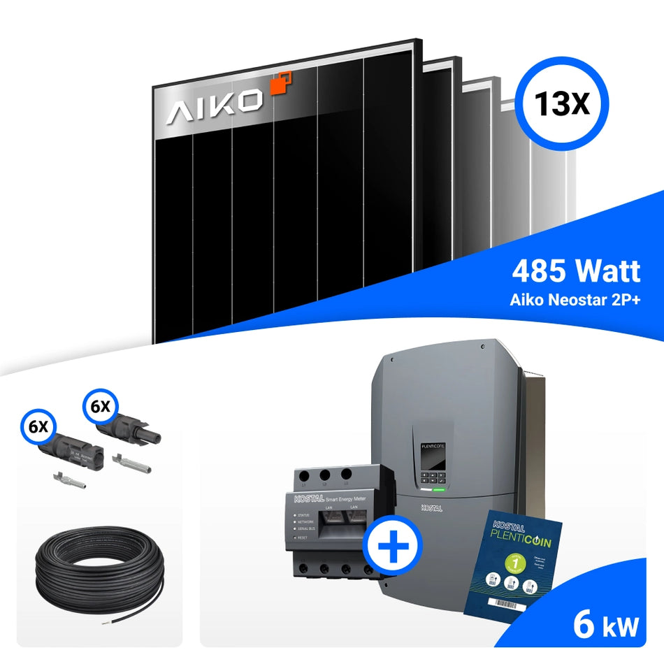 Lieferumfang PV Komplettset 6 kWp AIKO und Kostal