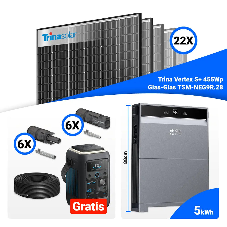 PV Komplettset 10 kWp – 22x Trina 455W Black Frame & Anker X1-H10K-T mit Speicheroption