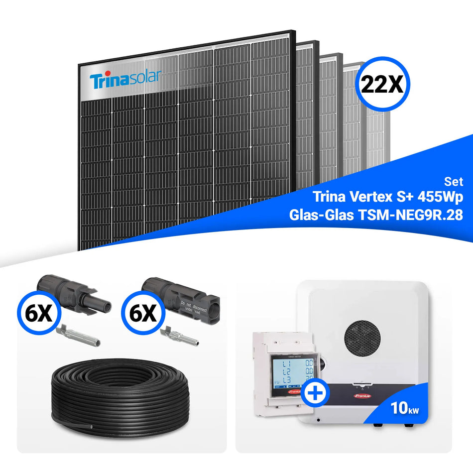 PV Komplettset 10 kWp – 22x Trina 455W Black Frame & Fronius SYMO-GEN24 10.0 mit Speicheroption
