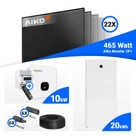 Photovoltaik Komplettset 10 kWp AIKO 465W Full Black Module