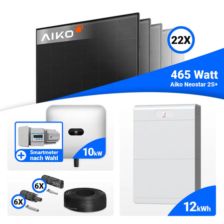 Solaranlage Set 10 kWp mit 22 AIKO Modulen und Huawei SUN2000