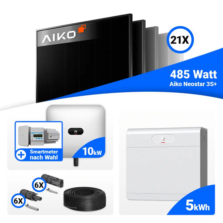 10 kWp Photovoltaik Set AIKO 485W Full Black Huawei SUN2000