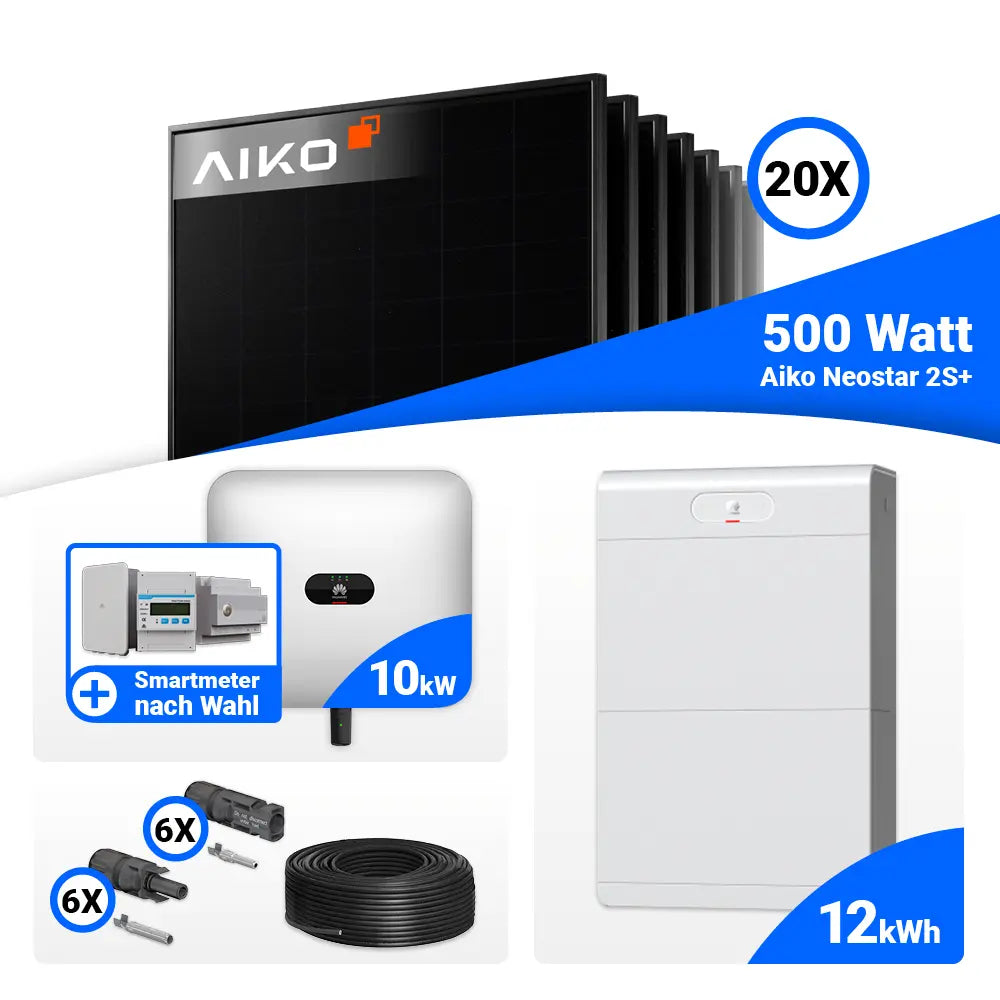 Solaranlage Set 10 kWp mit 20 AIKO Modulen und Huawei SUN2000