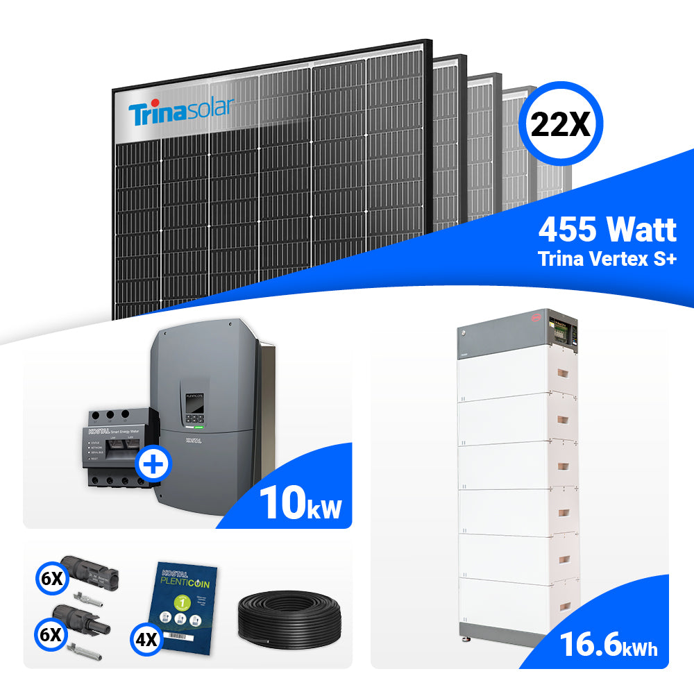 Solarpaket 10 kWp mit 22x Trina 455W Black Frame Modulen, Kostal Plenticore G3 M, optionaler Stromspeicher