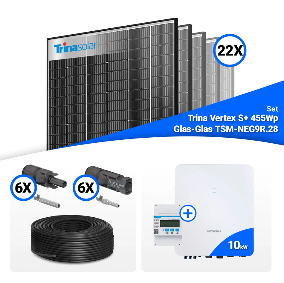 PV Komplettset 10 kWp – 22x Trina 455W Black Frame & Sungrow SH10.0RT-20 mit Speicheroption