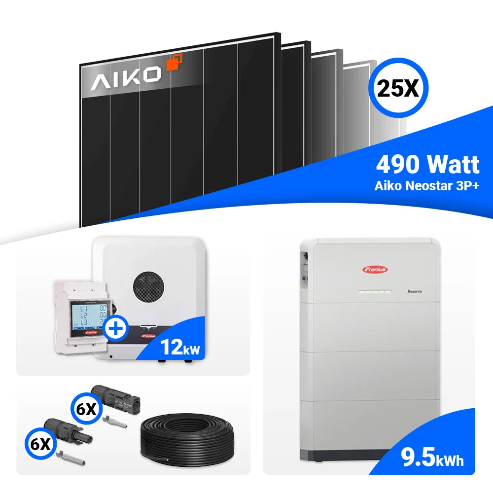 Fronius SYMO-GEN24-12.0-PLUS-SC Hybridwechselrichter mit Smart Meter im 12 kWp PV Paket