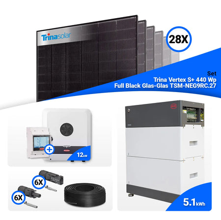PV Komplettset 12 kWp – 28x Trina 440W Full Black Bifazial & Fronius SYMO-GEN24