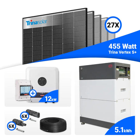 12 kWp Photovoltaik Komplettanlage mit 27 Trina 455W Black Frame und Fronius SYMO-GEN24-12.0-PLUS-SC