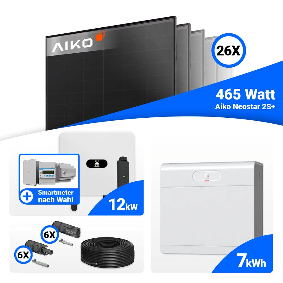 12 kWp Solarsystem mit Huawei SUN2000-12K-MB0 und Speicheroption