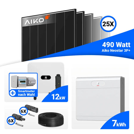 12 kWp Solarsystem mit Huawei SUN2000-12K-MB0 und Speicheroption