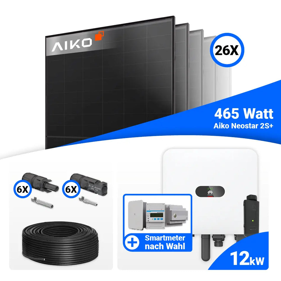 PV Komplettset 12 kWp mit AIKO 465W Modulen und Huawei MAP0