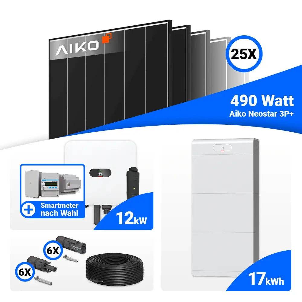 PV Komplettset mit Speicheroption 12 kWp AIKO Huawei MAP0