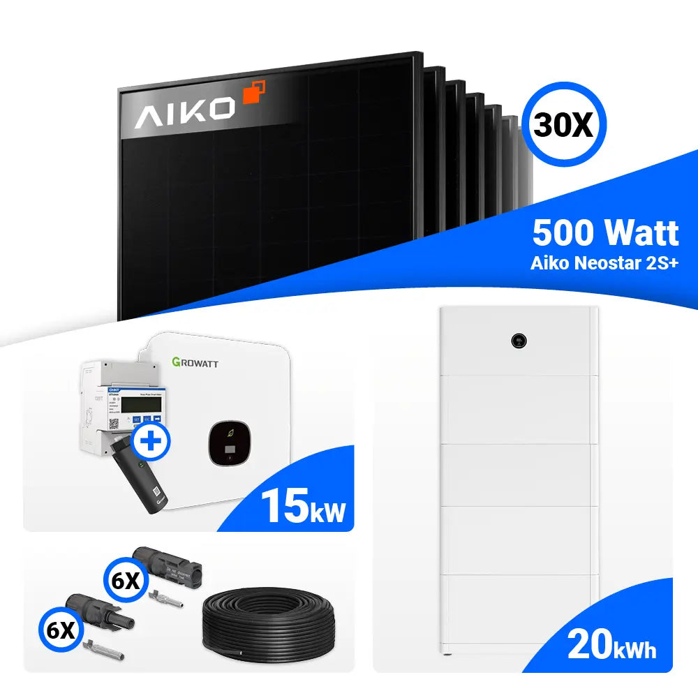 Photovoltaik Komplettset 15 kWp AIKO 500W Full Black Module