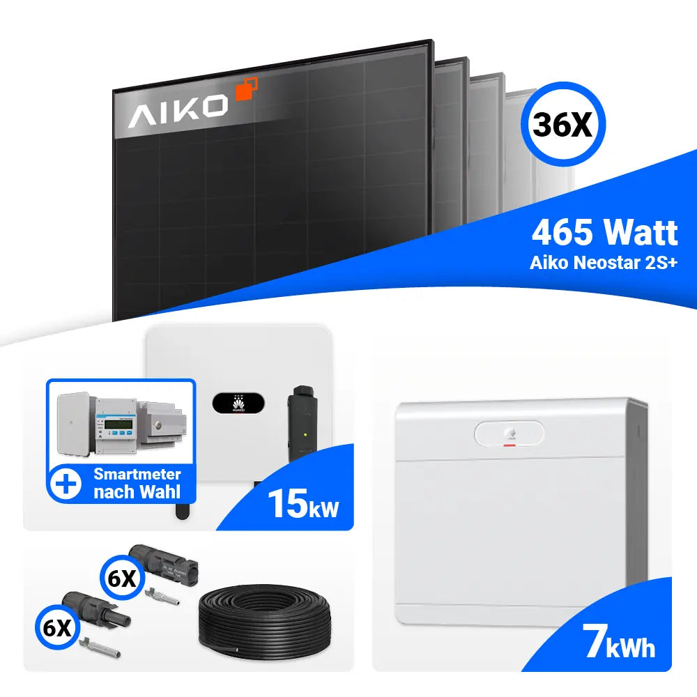 15 kWp Solarsystem mit Huawei SUN2000-15K-MB0 und Speicheroption