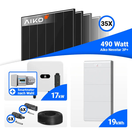 Solarpaket 17 kWp Black Frame Module Huawei Wechselrichter