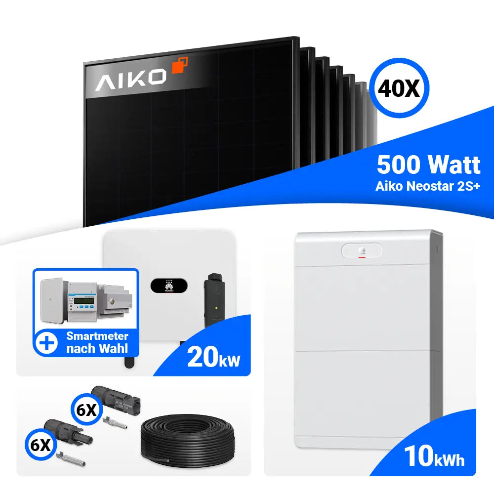PV Komplettanlage 20 kWp AIKO Full Black Module Huawei