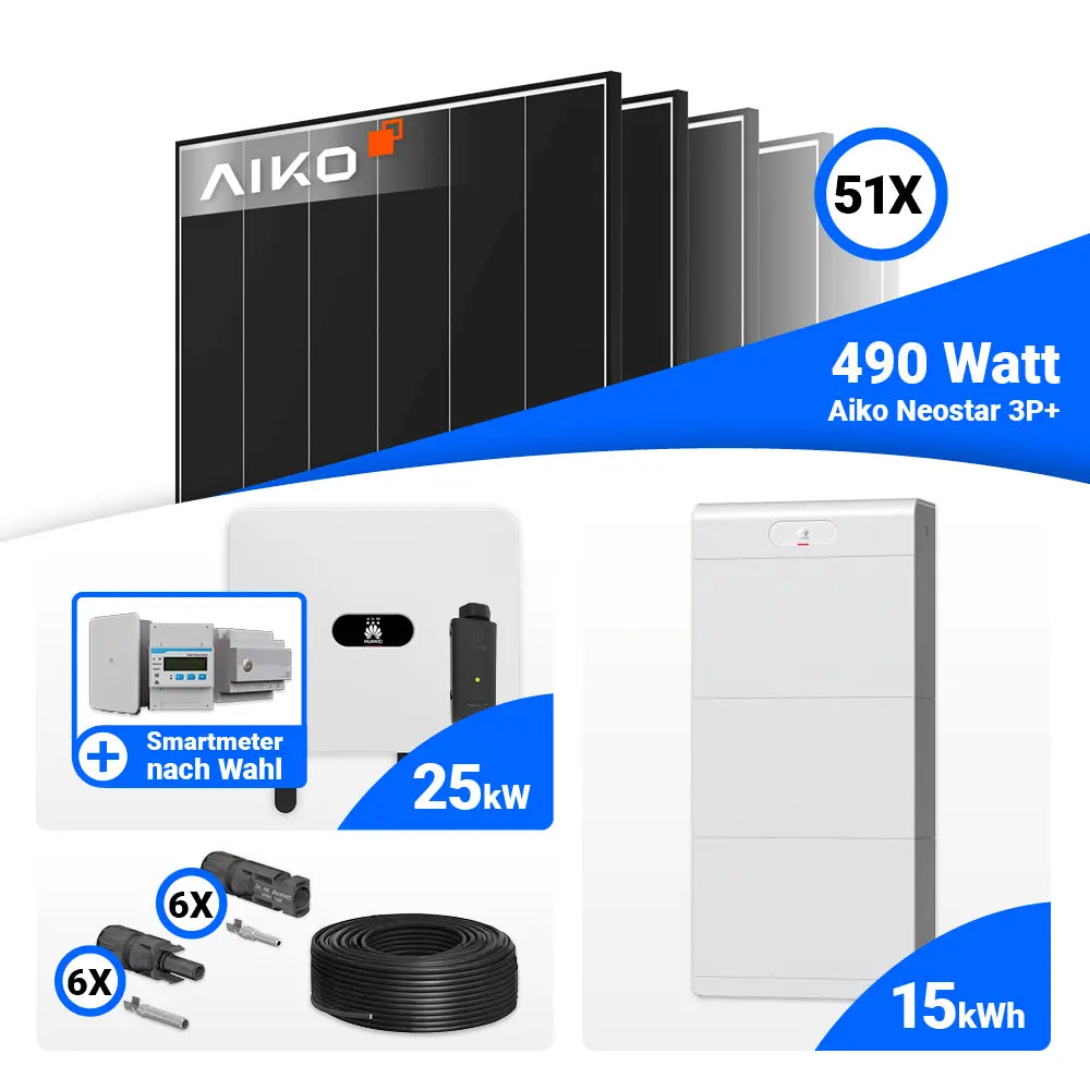Photovoltaik Set 25 kWp AIKO 490W Huawei SUN2000-25K-MB0