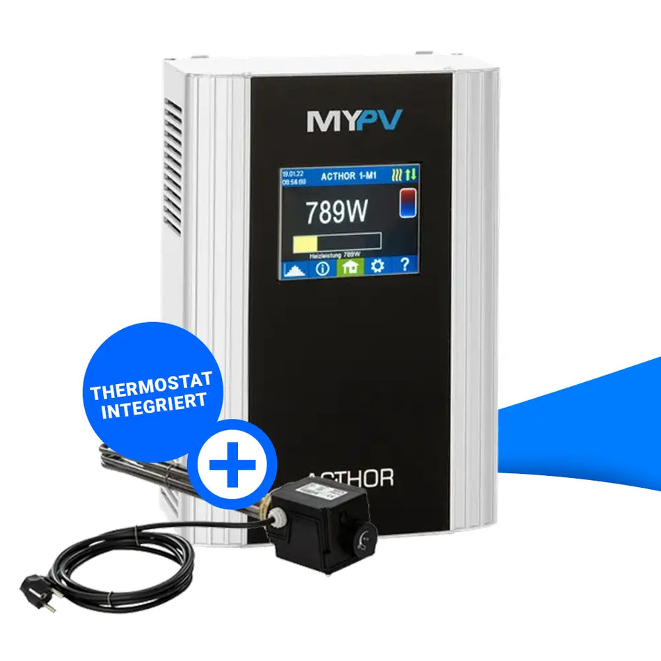 my-PV Heizregler Set 3 kW AC•THOR mit Einschraubheizkörper – 1,5", 230 V mit  Thermostat