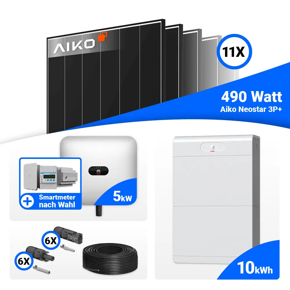PV Komplettanlage 5 kWp AIKO Black Frame Module Huawei