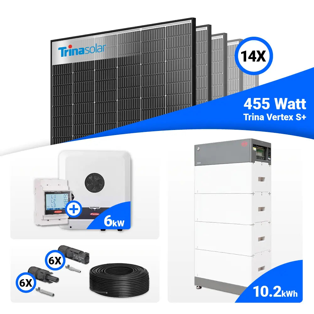 Solaranlage Komplettset 6 kWp mit Trina 455W Black Frame Modulen und Fronius SYMO-GEN24 6.0