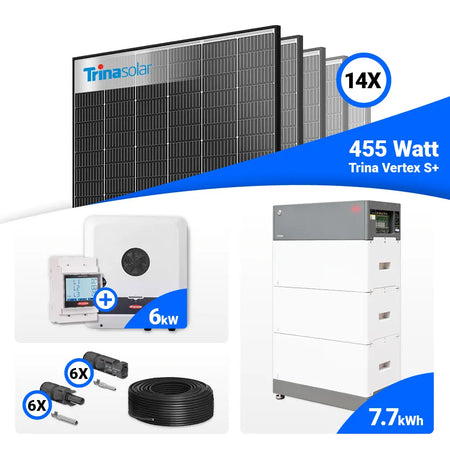 PV Set 6 kWp: 14x Trina Solar 455W Black Frame Module + Fronius SYMO-GEN24 6.0, speicherfähig
