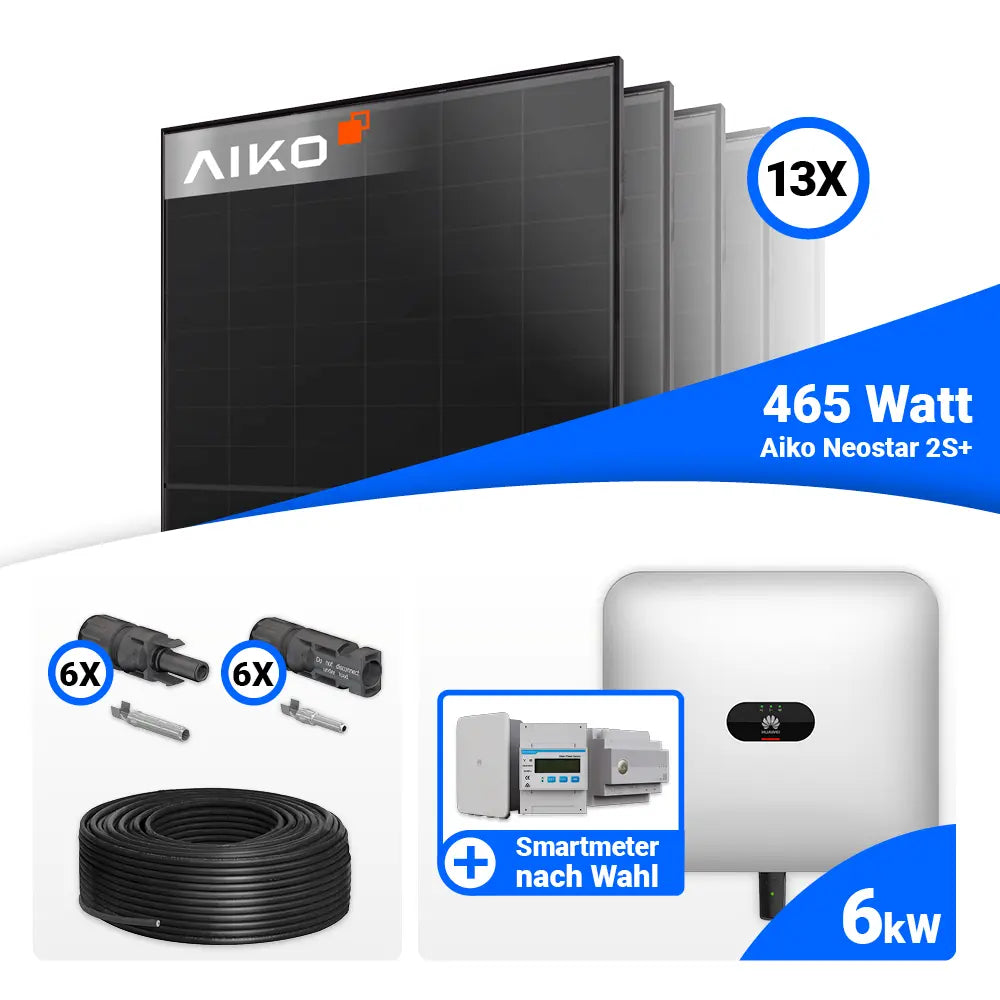 PV Komplettset 6 kWp mit AIKO 465W Modulen und Huawei Wechselrichter