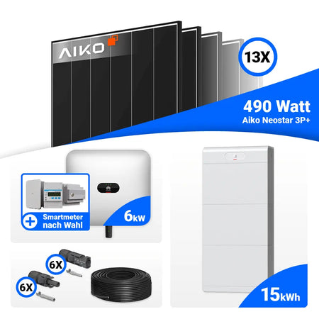 Photovoltaik Set 6 kWp AIKO 490W Huawei SUN2000-6KTL-M1