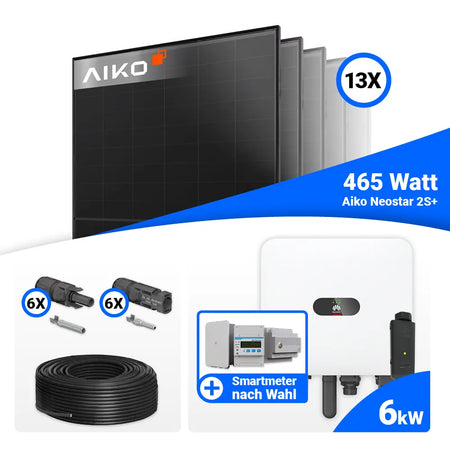 PV Komplettset 6 kWp mit AIKO 465W Modulen und Huawei MAP0