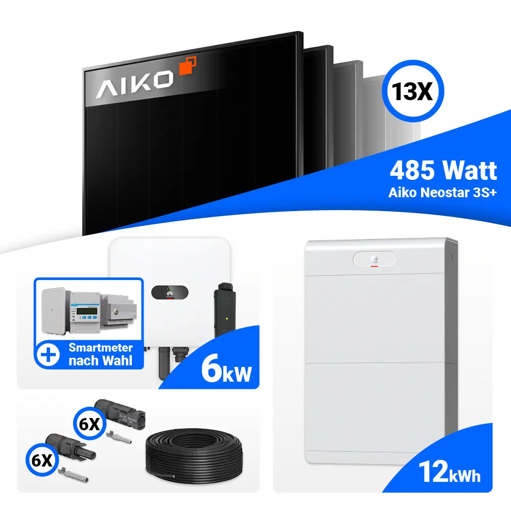 Photovoltaik Komplettset 6 kWp AIKO 485W Full Black Module