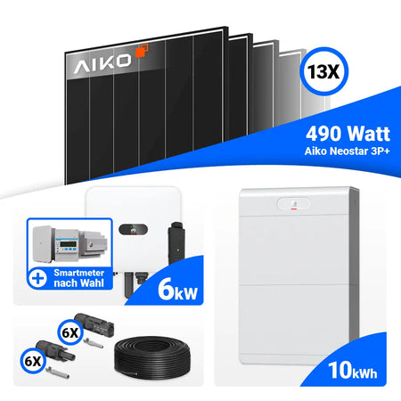 PV Komplettanlage 6 kWp AIKO Black Frame Module Huawei MAP0