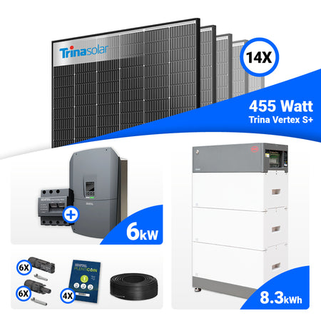 Trina 455W Black Frame Module im 6 kWp Komplettset mit Kostal Plenticore G3 S, vorbereitet für Batteriespeicher