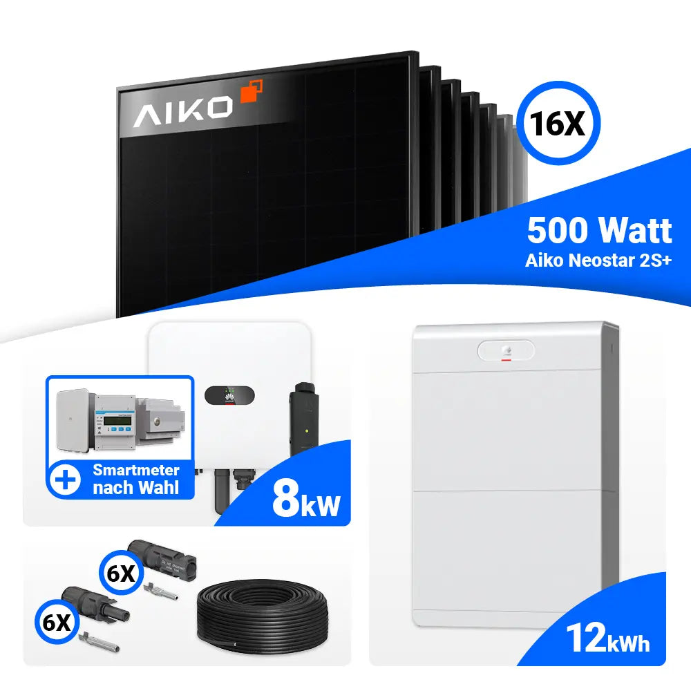 Solaranlage Set 8 kWp mit 16 AIKO Modulen und Huawei MAP0