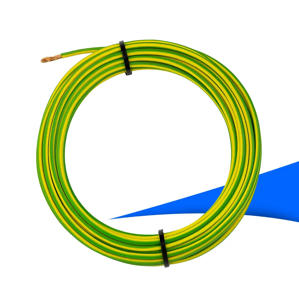 Flexible Aderleitung H07V-K in Grün-Gelb, hochwertige Kupferleitung für Erdungs- und Schutzleiteranwendungen. Ideal für Elektroinstallationen, Schaltschrankbau und industrielle Verkabelungen. Mit robuster PVC-Isolierung, flexibel und langlebig. Erhältlich bei SH24.