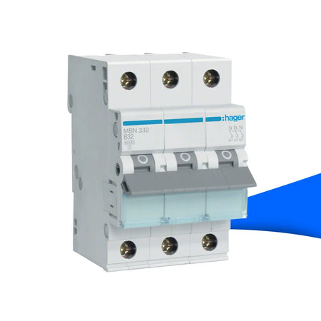 Hager MBN332 Leitungsschutzschalter – 3-polig, 32A, B-Charakteristik, 6kA Produktbild