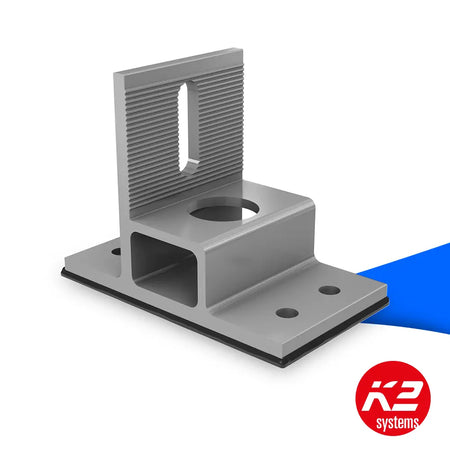 K2 Systems Dachbefestigung für Bitumendächer SingleRail SpliceFoot (Art.-Nr. 2003393) – stabile Montagebasis für Solaranlagen auf Bitumendächern. Robuste Aluminiumkonstruktion mit integrierter Dichtung für sichere und langlebige Befestigung. Erhältlich bei sh24.