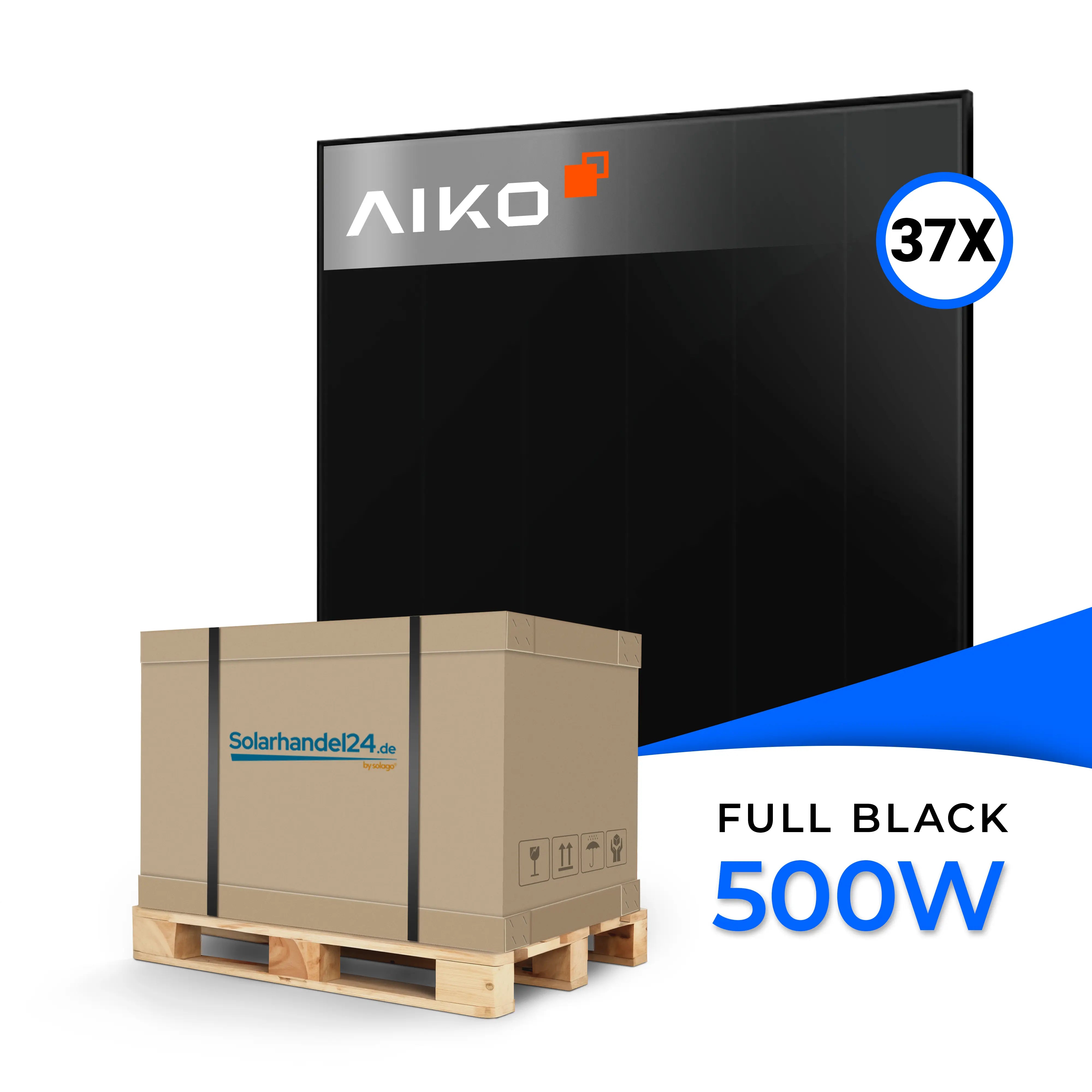 Aiko Solar 500W Dual Glass Full Black Modul – Maximale Leistung und herausragende Haltbarkeit