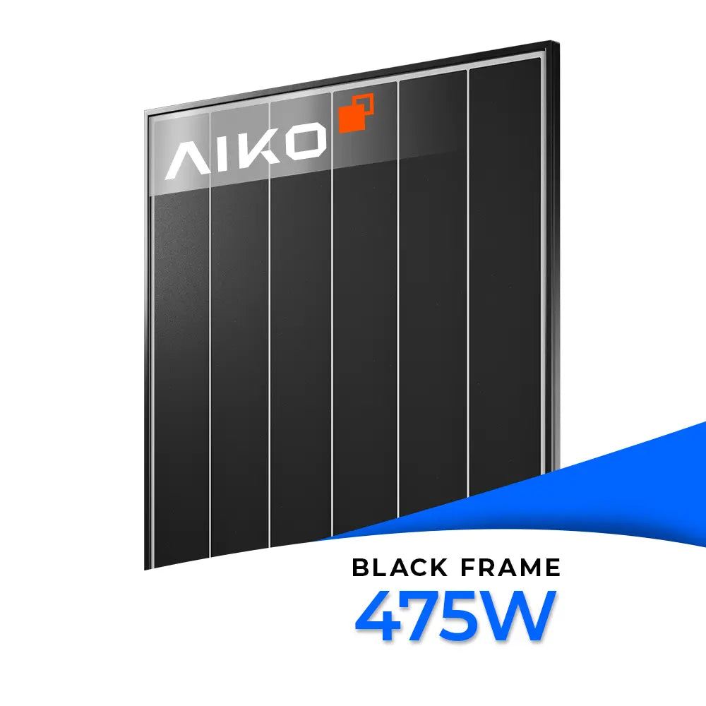 AIKO Solar 475 W Glas-Glas Black Frame Modul, Modell AIKO-A475-MCE54Dw Neostar 3P+54, bifaziales Hochleistungs-Solarmodul mit schwarzem Rahmen (Staffelpreis verfügbar)