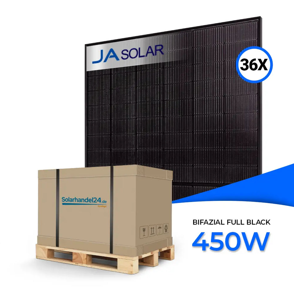 Ja Solar 450W Bifazial Glas-Glas Full Black JAM54D41-LB - Palettenpreis (36 Stk.)