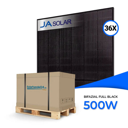 Ja Solar 500W Bifazial Glas-Glas Full Black JAM60D41 LB - Palettenpreis 