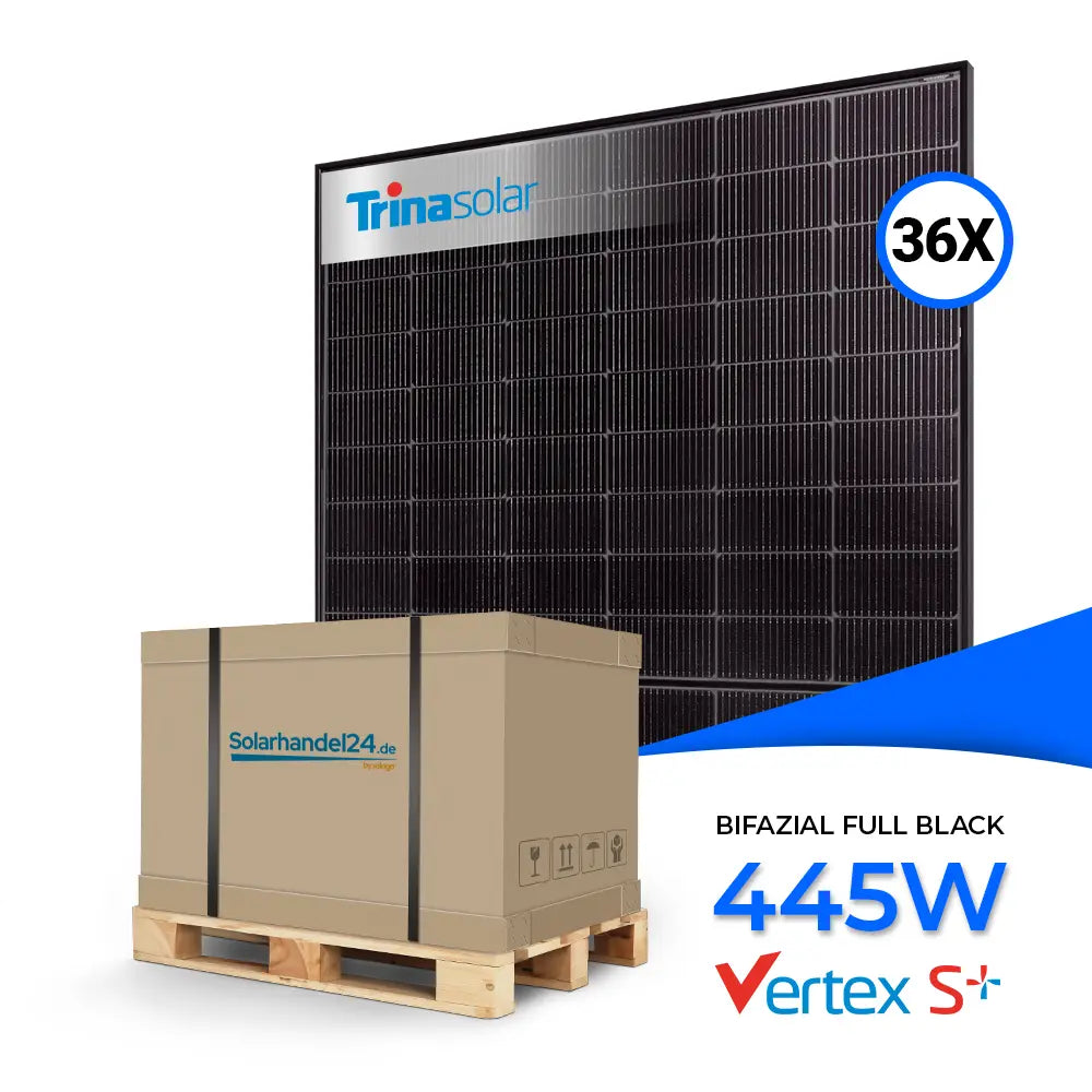 Trina Vertex S+ 445W Bifazial Glas-Glas Full Black TSM-NEG9RC.27 - Palette