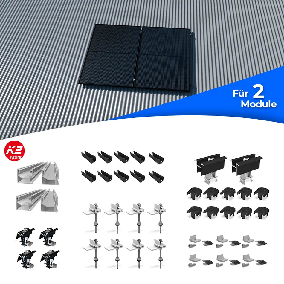 K2 Systems Welldach Montageset für 2 Module