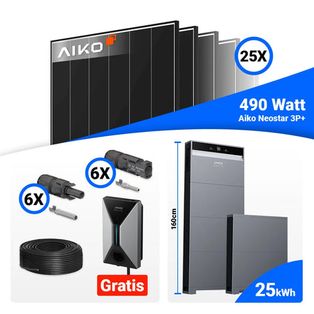 PV Komplettset 12 kWp Black Frame Solaranlage mit Anker Hybrid WR kaufen