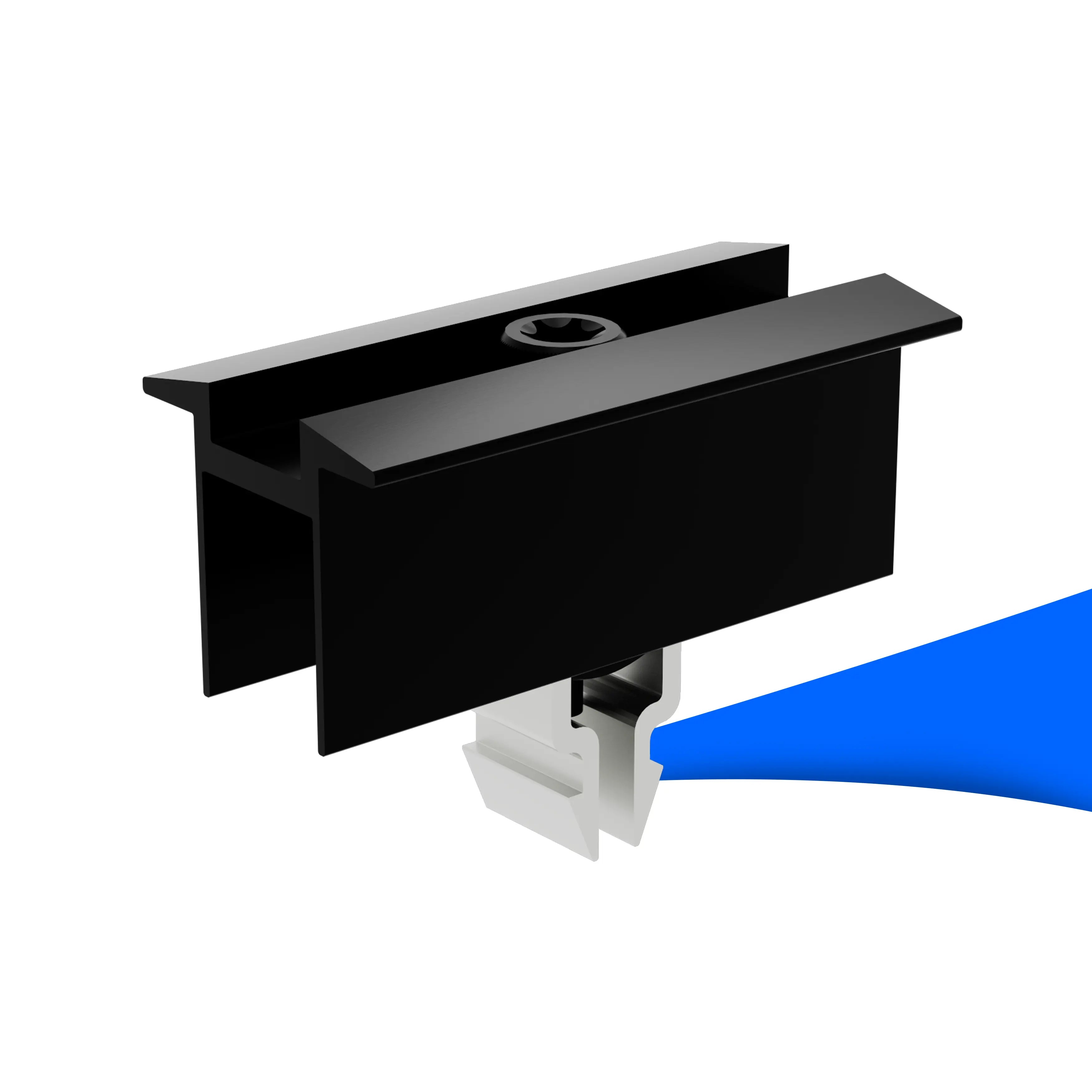 Mittelklemme Klick System schwarz, eloxiert - 30 mm