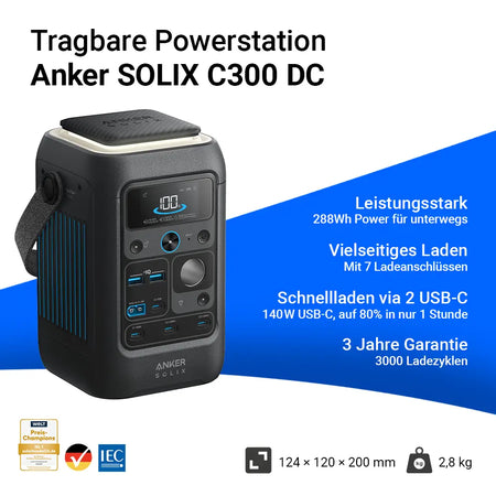 infobild Anker_Solix_C300_tragbare_powerstation